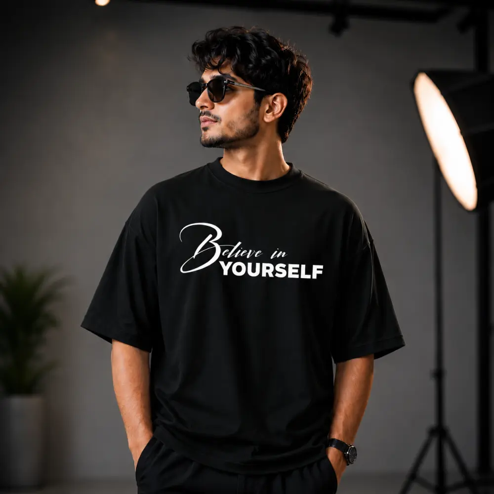 প্রিমিয়াম ড্রপ শোল্ডার টি-শার্ট - Believe