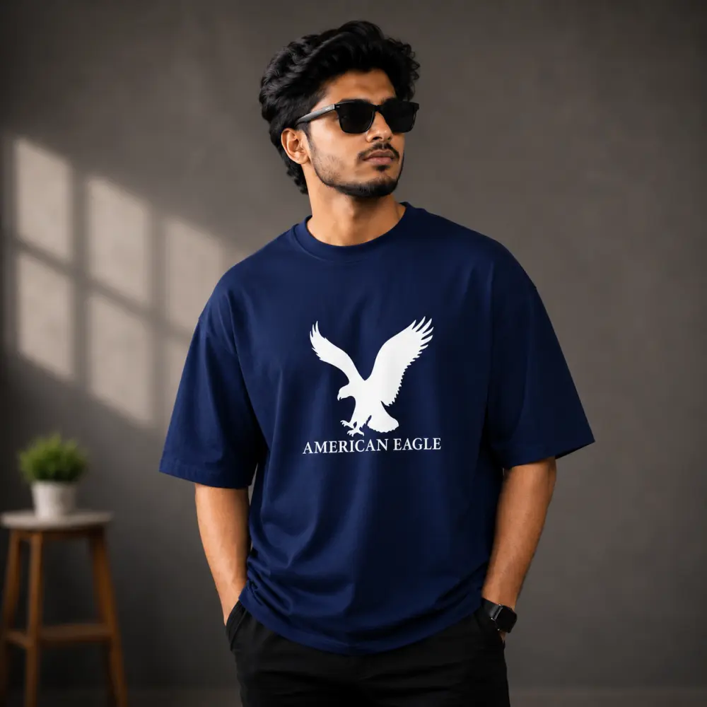 প্রিমিয়াম ড্রপ শোল্ডার টি-শার্ট - AMERICAN EAGLE