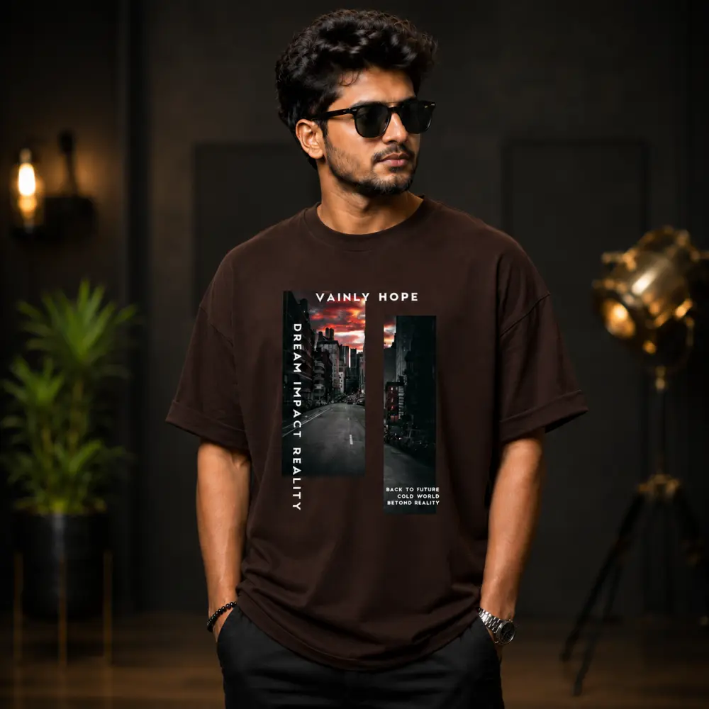 প্রিমিয়াম ড্রপ শোল্ডার টি-শার্ট VAINLY HOPE