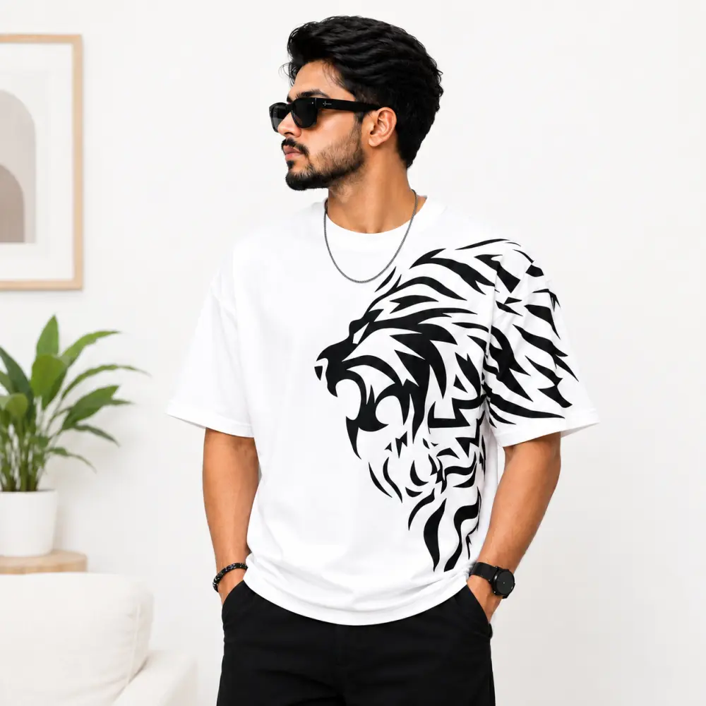 প্রিমিয়াম ড্রপ শোল্ডার টি-শার্ট- Tiger 2