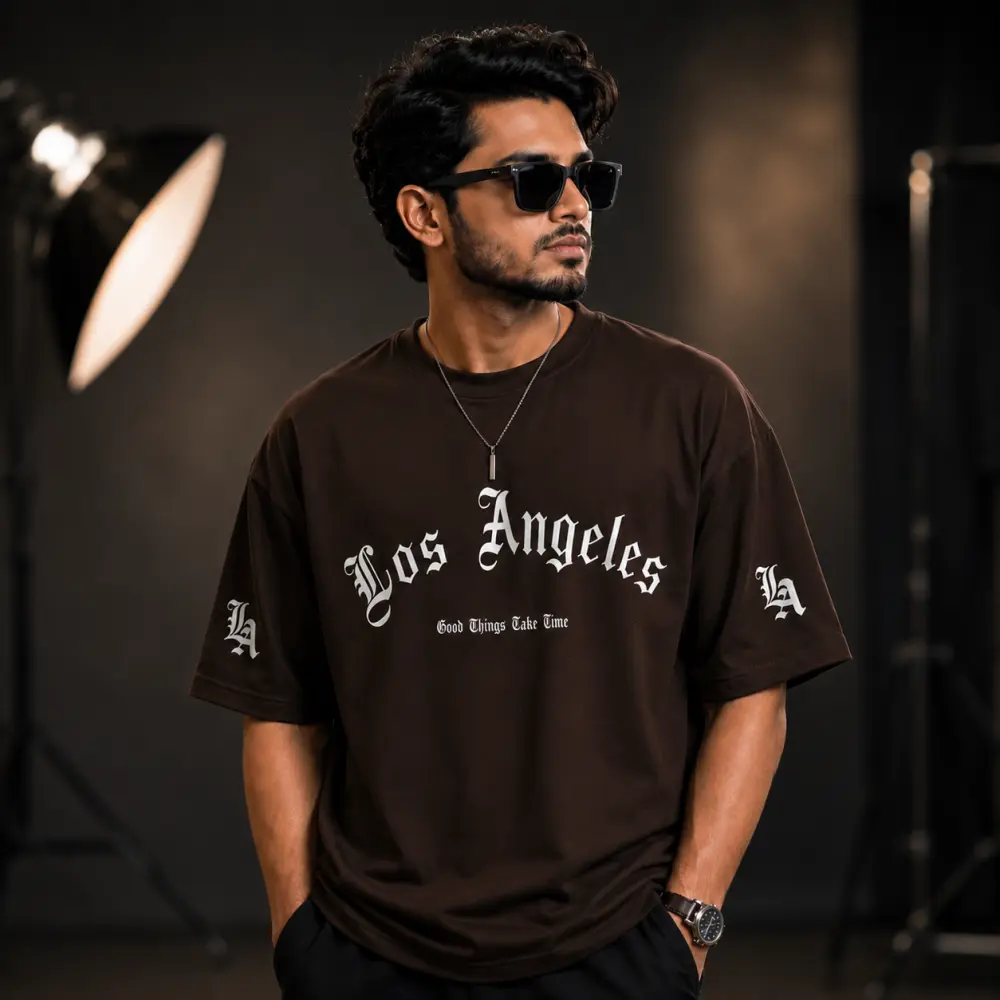 প্রিমিয়াম ড্রপ শোল্ডার টি-শার্ট Loss angeles 3
