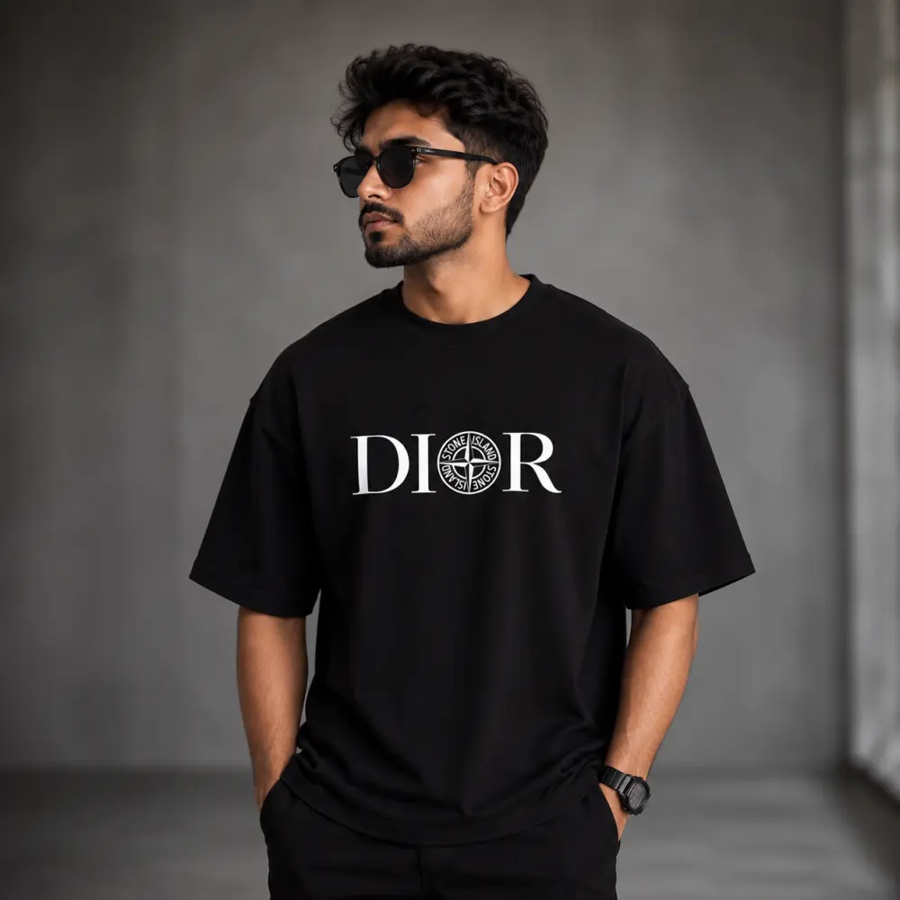 প্রিমিয়াম ড্রপ শোল্ডার টি-শার্ট - DIOR