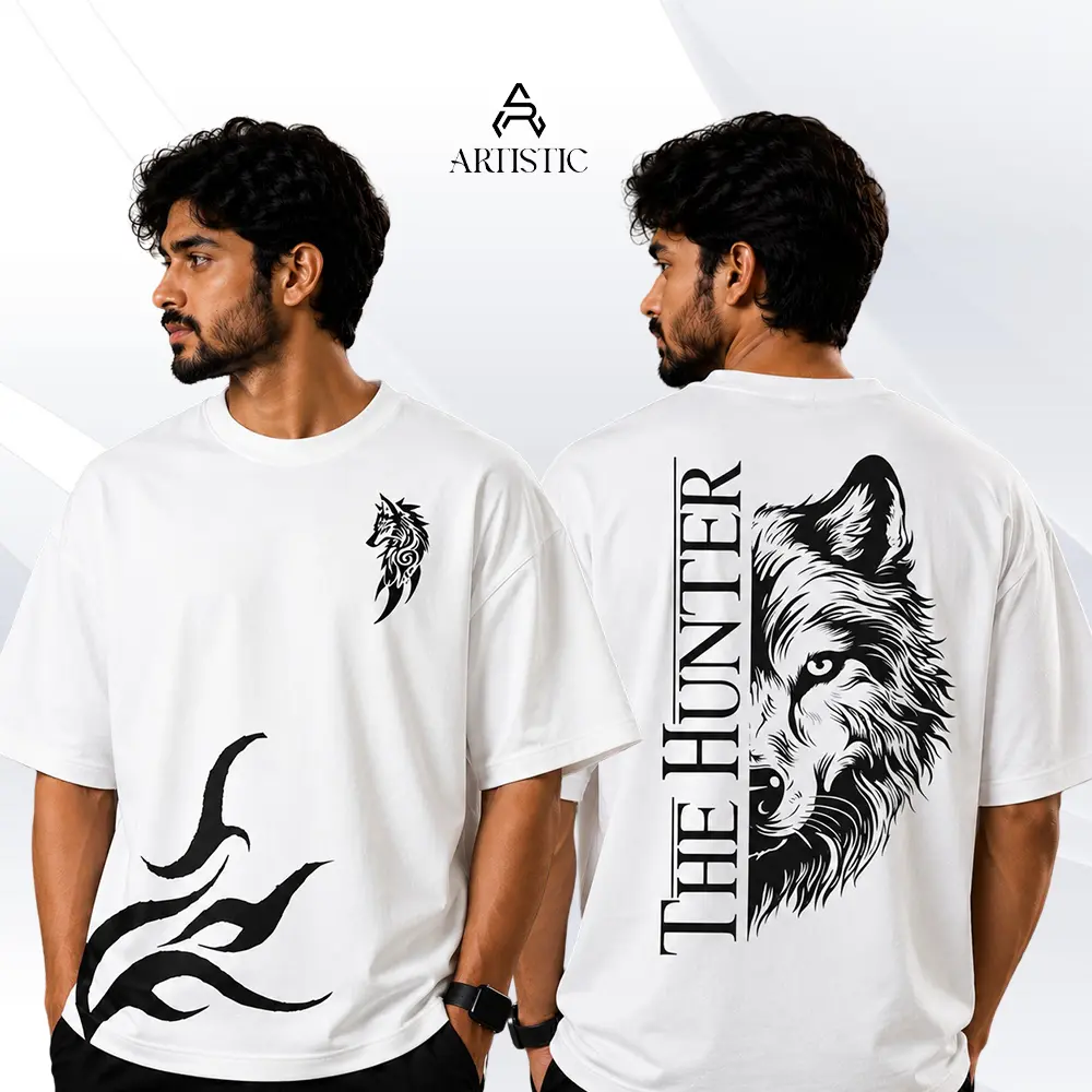 প্রিমিয়াম ড্রপ শোল্ডার টি-শার্ট - THE HUNTER