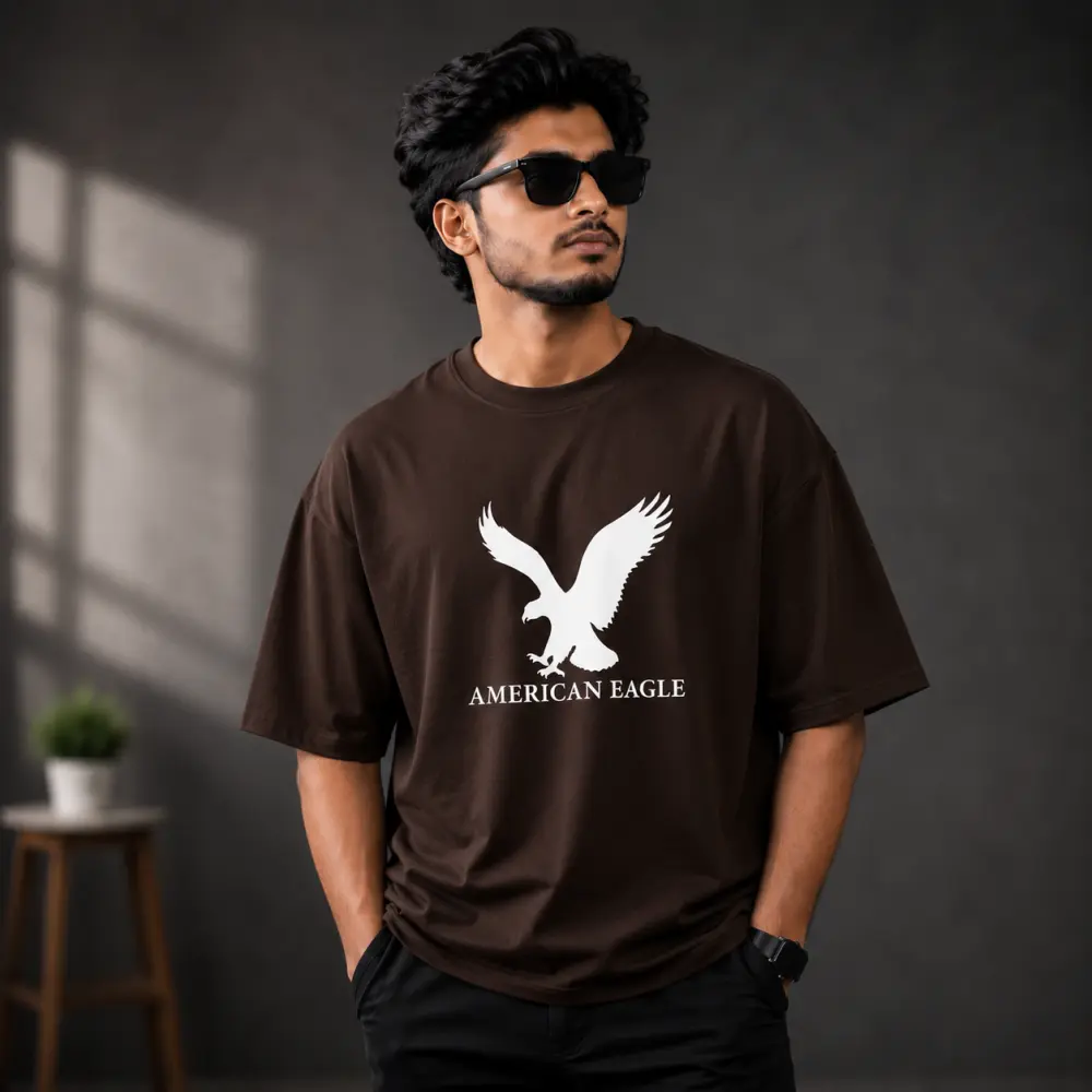 প্রিমিয়াম ড্রপ শোল্ডার টি-শার্ট - AMERICAN EAGLE