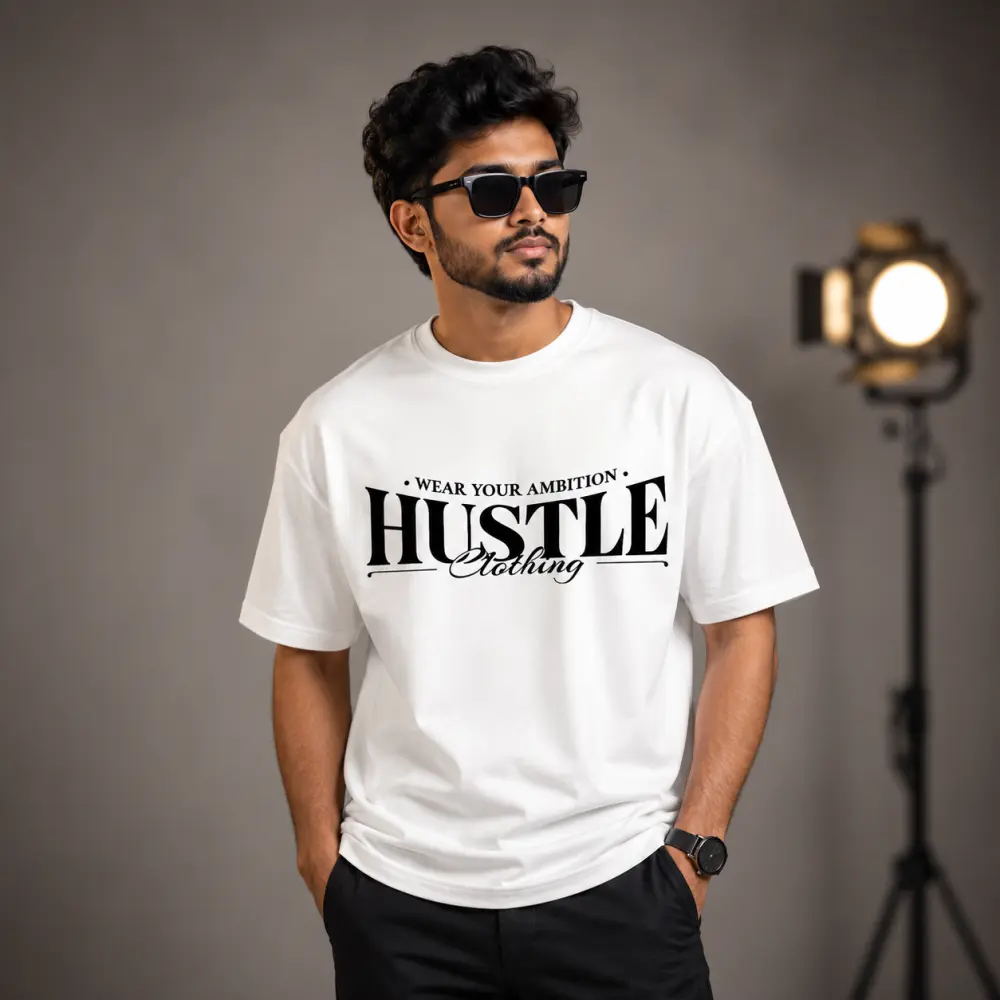 প্রিমিয়াম ড্রপ শোল্ডার টি-শার্ট HUSTLE